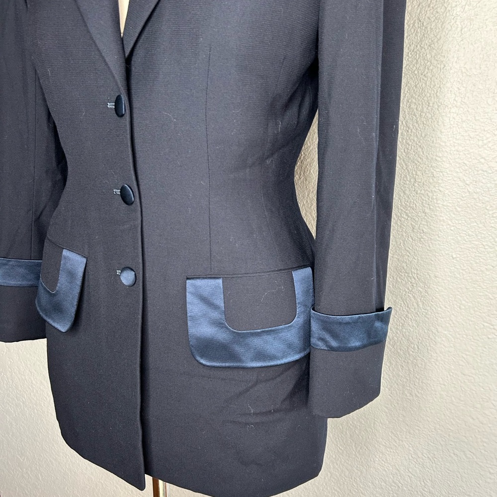 Vintage 90’s Richard Tyler wool satin jacket - Picture 5 of 10